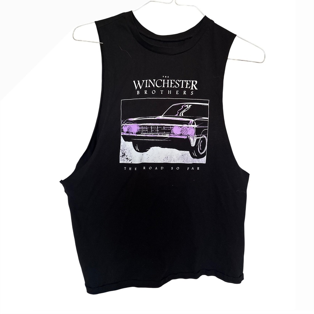 Supernatural Winchester Brothers Road So Far Muscle Tank Top Black Large Chevy